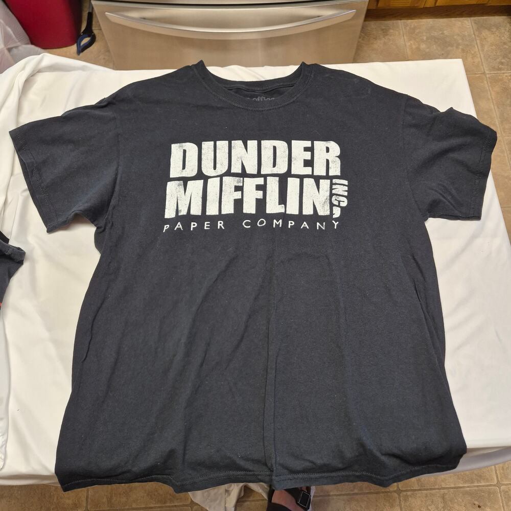 The Office Dunder Mifflin Paper Company T Shirt Mens Large Black NBC TV